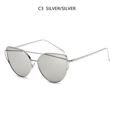 HOOBAN Classic γυαλιά ηλίου Cat Eye Γυναικεία μόδα Μεταλλικά Big Cateye γυαλιά ηλίου για γυναίκες Vintage Mirror Shades Oculos UV400