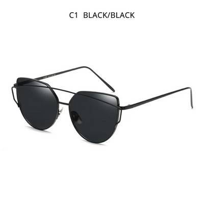 HOOBAN Classic γυαλιά ηλίου Cat Eye Γυναικεία μόδα Μεταλλικά Big Cateye γυαλιά ηλίου για γυναίκες Vintage Mirror Shades Oculos UV400