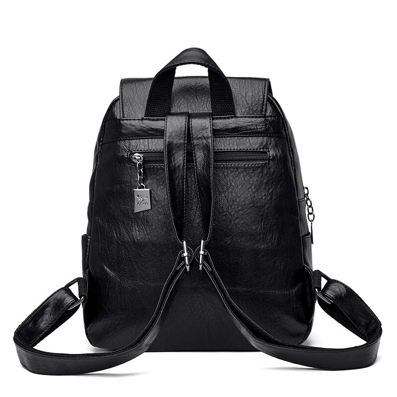 Модна дамска туристическа раница Висококачествена издръжлива мека кожена раница за пазаруване Голям капацитет Дамска дневна раница SAC