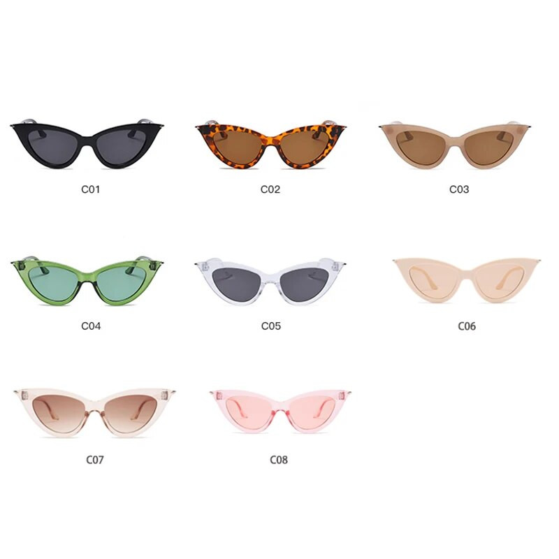 Прозрачни зелени слънчеви очила с котешко око за жени с малка рамка Fashion Frontier Classic Vintage Персонализирани огледални слънчеви очила