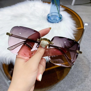 Квадратни слънчеви очила Дамски модни градиентни огледални слънчеви очила без рамки Дамски класически ретро големи големи без рамки Oculos De Sol