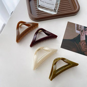 Δωρεάν αποστολή 2023 Κορέα Fashion New 11,3cm Big Triangle Hairpin Headwear Resin Sweet Hair Claw Claw Accessories for Women Girls