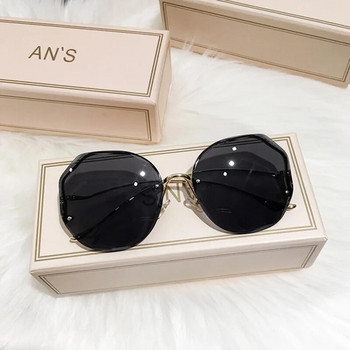 Неправилни кръгли слънчеви очила Дамски маркови дизайнерски градиентни модни слънчеви очила Женски метални извити рамки Oculos De Sol
