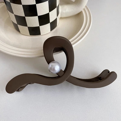Vintage Coffee Hair Claws Μοντέρνα γεωμετρικά κούφια κλιπ για τα μαλλιά Crab Barrettes Shark Clip Αξεσουάρ μαλλιών για γυναίκες για πάρτι