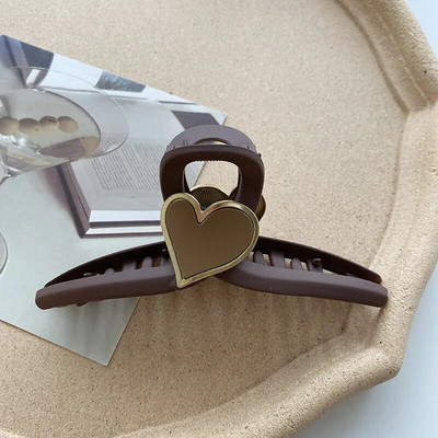 Vintage Coffee Hair Claws Μοντέρνα γεωμετρικά κούφια κλιπ για τα μαλλιά Crab Barrettes Shark Clip Αξεσουάρ μαλλιών για γυναίκες για πάρτι