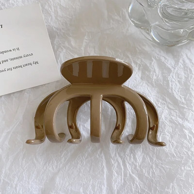 Vintage Coffee Hair Claws Μοντέρνα γεωμετρικά κούφια κλιπ για τα μαλλιά Crab Barrettes Shark Clip Αξεσουάρ μαλλιών για γυναίκες για πάρτι