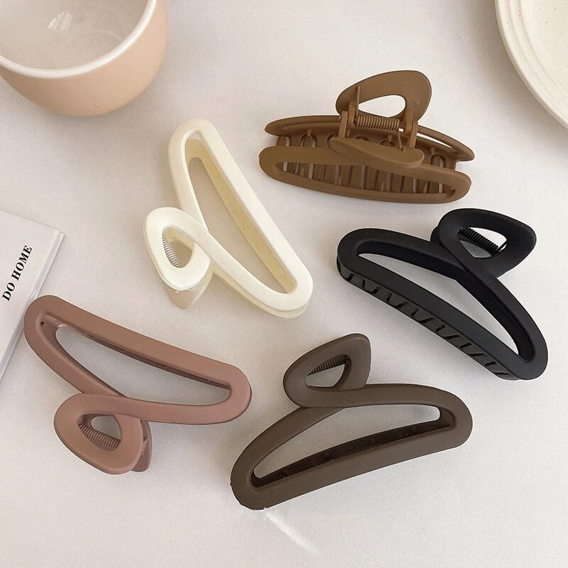 Винтидж кафе нокти за коса Модерни геометрични кухи щипки за коса Раци шноли Щипка за акула Шапки за жени Парти аксесоари за коса