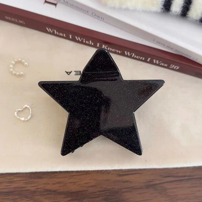 Acetate Pentagram Y2k Fashion Large Πέντε άκρων, μοντέρνο, λαμπερό αστέρι, κλιπ μαλλιών με οξικό οξύ, αξεσουάρ για τα μαλλιά με κλιπ καρχαρία