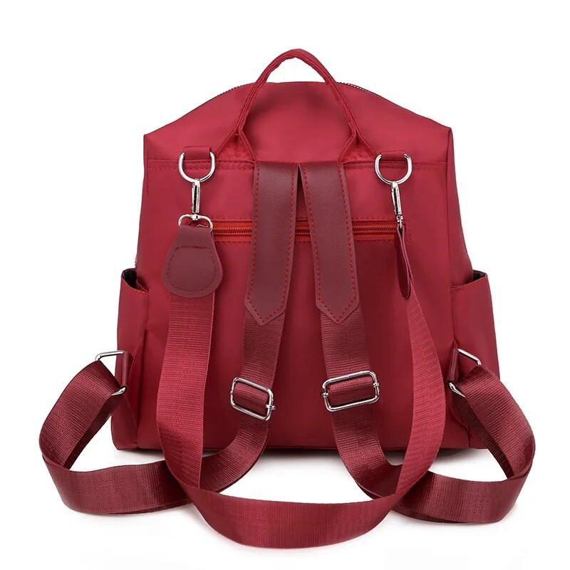 Дамска дамска раница против кражба, едноцветна раница от PU кожа, модна чанта за рамо Canta, ретро туристическа раница RLJ22