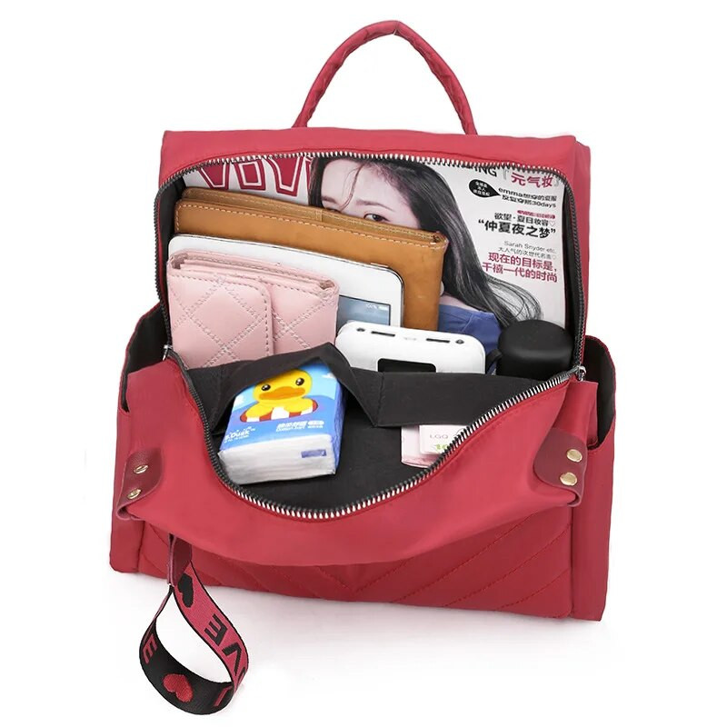 Дамска дамска раница против кражба, едноцветна раница от PU кожа, модна чанта за рамо Canta, ретро туристическа раница RLJ22