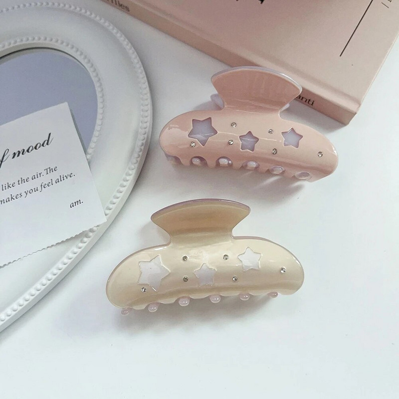 Korea uus 11 cm suur plastikust haiklamber Mood läbipaistev želeevärviline juukseklamber küünisjuuste aksessuaarid naistüdrukutele