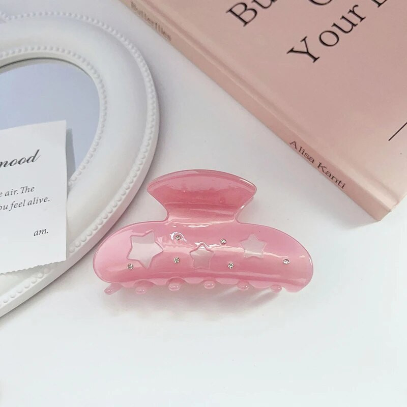 Korea uus 11 cm suur plastikust haiklamber Mood läbipaistev želeevärviline juukseklamber küünisjuuste aksessuaarid naistüdrukutele