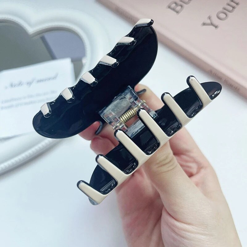 Korea uus 11 cm suur plastikust haiklamber Mood läbipaistev želeevärviline juukseklamber küünisjuuste aksessuaarid naistüdrukutele