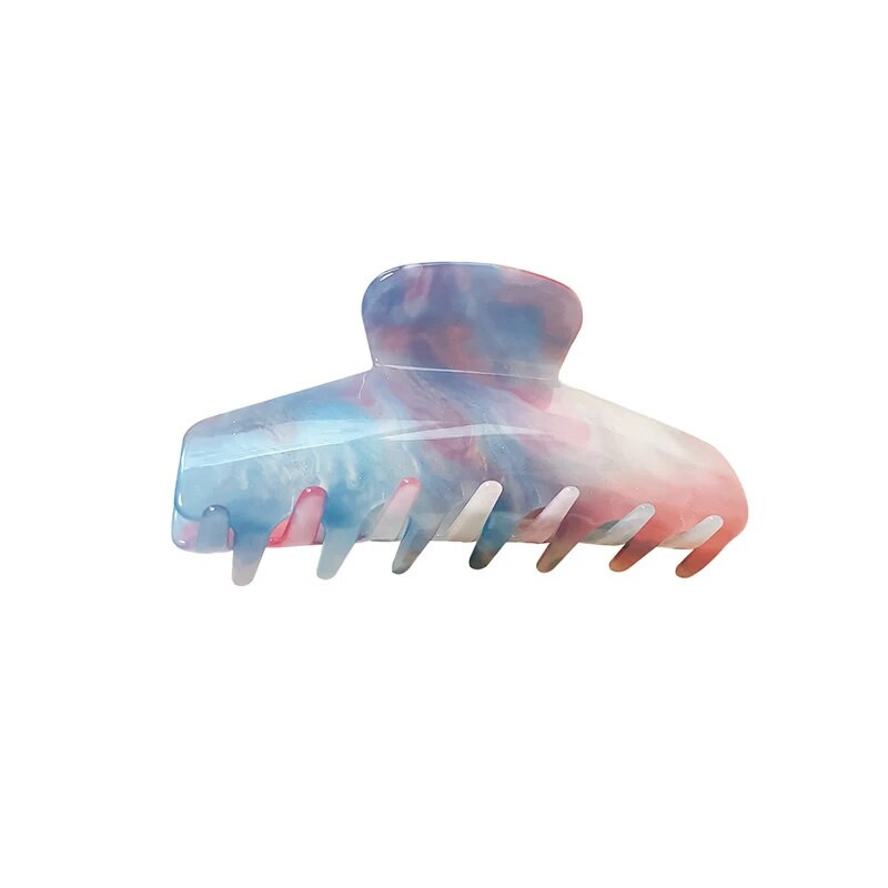 2022 Лято Корейски цветен мраморен акрил 11CM Голяма щипка за коса Нокът за коса за жени Сладко момиче Buttercream Щипка за акула на едро