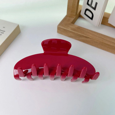 HANGZHI New French Grid Stripe Cream Floral Acetate Hair Clip Shark φουρκέτα ρετρό μοντέρνα αξεσουάρ μαλλιών για γυναίκες κορίτσια 2021