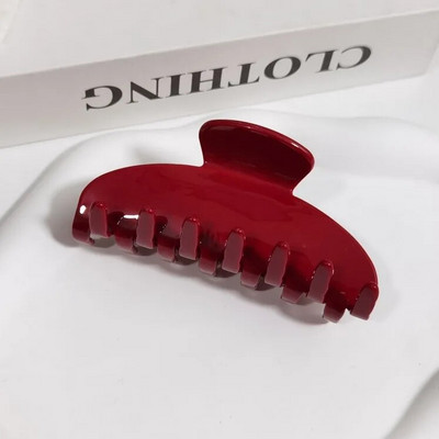 HANGZHI New French Grid Stripe Cream Floral Acetate Hair Clip Shark φουρκέτα ρετρό μοντέρνα αξεσουάρ μαλλιών για γυναίκες κορίτσια 2021