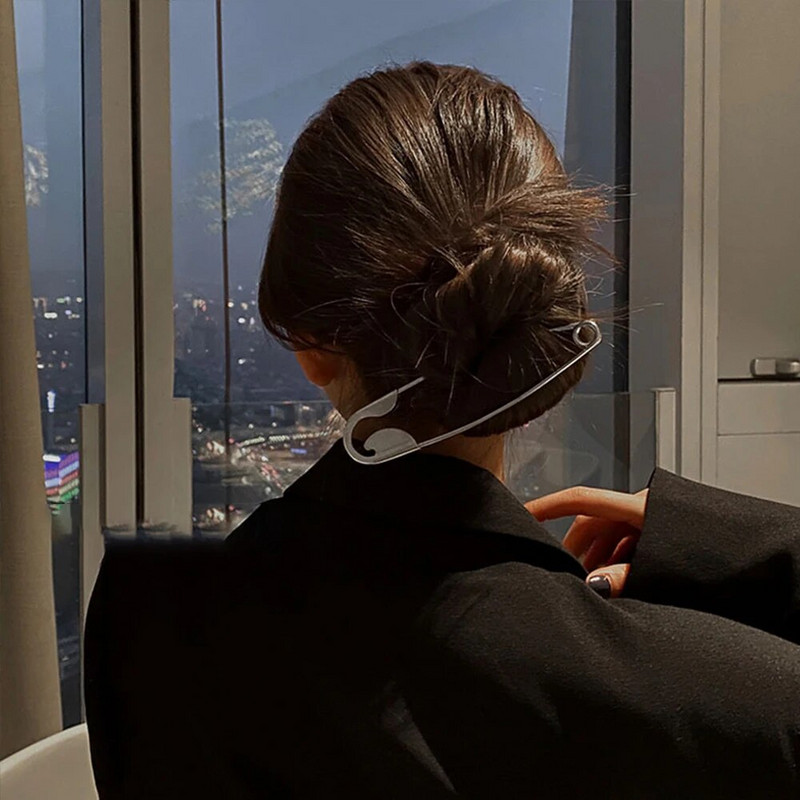 2021 Голяма игла Метална щипка за закопчаване Щипка за акула Щипка за глава Шапка Нокти за коса Аксесоари за жени Необичайни бижута на едро