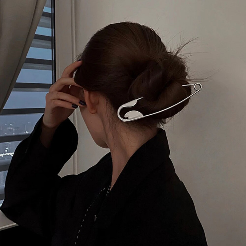2021 Голяма игла Метална щипка за закопчаване Щипка за акула Щипка за глава Шапка Нокти за коса Аксесоари за жени Необичайни бижута на едро