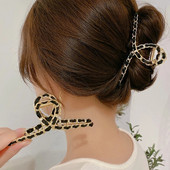 IPARAM 2021 New Ins Metal HollowGeometric Hair Claw Ladies Cross Crab Bath Clip for Women Fashion Girl Headwear