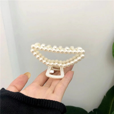 AOMU 2020 New Hyperbole Big Pearls Ακρυλικά κλιπ για νύχια μαλλιών Μεγάλο μέγεθος Μακιγιάζ Βαρέτες styling μαλλιών για γυναικεία αξεσουάρ μαλλιών