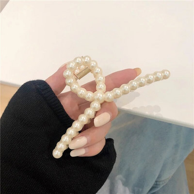 AOMU 2020 New Hyperbole Big Pearls Ακρυλικά κλιπ για νύχια μαλλιών Μεγάλο μέγεθος Μακιγιάζ Βαρέτες styling μαλλιών για γυναικεία αξεσουάρ μαλλιών