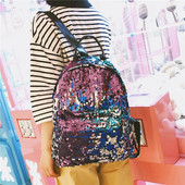 Αδιάβροχο σακίδιο πλάτης Girl Bage Students Sequin Backpack Τσάντα ταξιδιού Teenagers Bags Γυναικεία τσάντα εξωτερικού χώρου Αντικλεπτική τσάντα