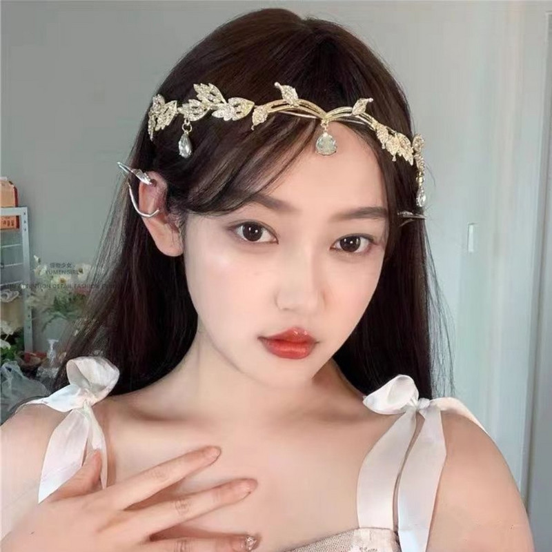 Голяма висулка с кристали Ameliebridal и украса с каменно олово Frontlet Crown Bride Princess лента за глава Tiara за момичета 2023 г. Ново