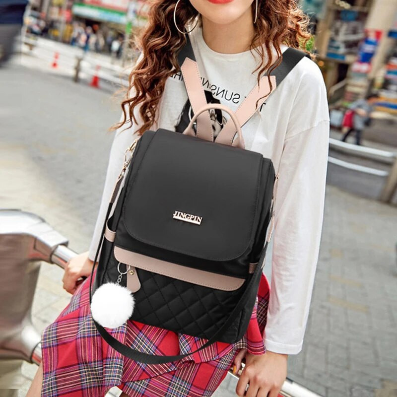 Moodne vargusvastane naiste reisiseljakott Mochila ühevärviline ostukott Teismeliste koolikotid Mujer Bookbag Bolsas Femenina