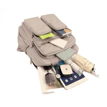Σακίδιο πλάτης Ιαπωνικό γυναικείο Casual ελαφρύ νάιλον αδιάβροχο σακίδιο ταξιδιού με πολλές τσέπες με τσάντα υπολογιστή 14 ιντσών