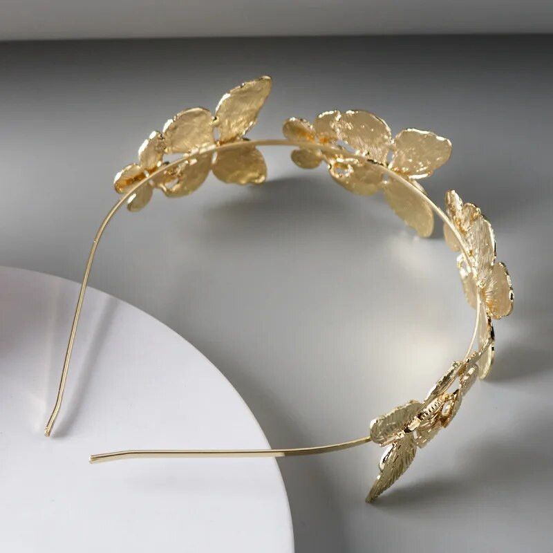 Луксозни ленти за коса с пеперуди за жени Винтидж ленти за коса с обръчи за глава Булки Сватба Абитуриентски бал Бижута Аксесоари за коса