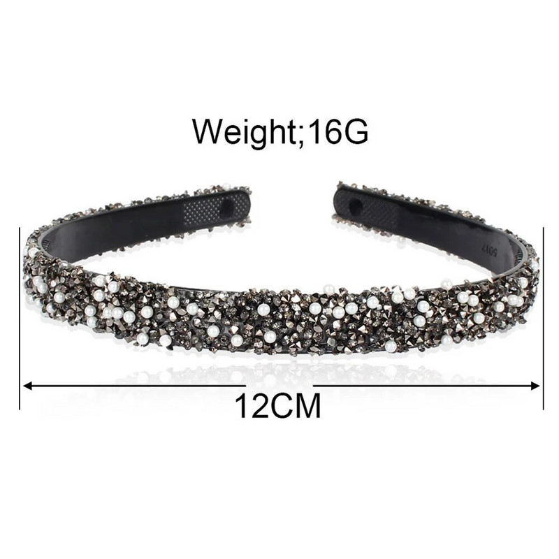 Дамска прическа за глава Обикновена луксозна обръч за коса със симулирана перла Кристални ленти за коса Аксесоари за коса Перлени ленти за глава