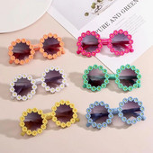 Fashion Disco Party Adults Shades Γυαλιά ηλίου λουλούδι Γυαλιά ηλίου Daisy για γυναίκες Στρογγυλός σκελετός
