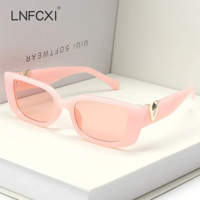 LNFCXI Ρετρό Γυαλιά ηλίου Cat Eye Γυναικεία ρετρό Γυαλιά ηλίου V Luxury V Ανδρικά γυαλιά ηλίου μόδας ζελέ με μεταλλικούς μεντεσέδες