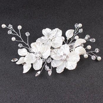 Λευκό Peal Flower Νυφικό κλιπ μαλλιών f Headpiece Wedding Headclip Αξεσουάρ μαλλιών Κοσμήματα Κόμμωση νύφης για πάρτι