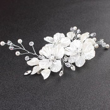 Λευκό Peal Flower Νυφικό κλιπ μαλλιών f Headpiece Wedding Headclip Αξεσουάρ μαλλιών Κοσμήματα Κόμμωση νύφης για πάρτι