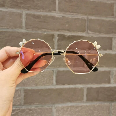 New Fashion Παιδικά γυαλιά ηλίου για αγόρια και κορίτσια Anti-UV γυαλιά ηλίου Baby Cute Bow Little Girl Shell Glasses Μεταλλικός σκελετός γυαλιά