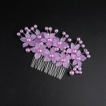 Crystal Pearl Flower Νυφική χτένα μαλλιών Γάμος