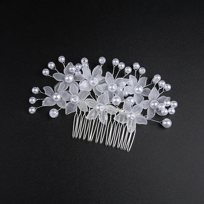 Crystal Pearl Flower Νυφική χτένα μαλλιών Γάμος