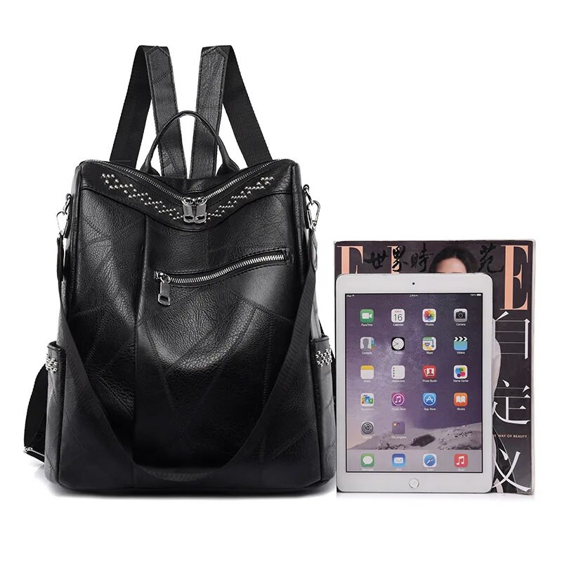 2023 Дамска раница от мека изкуствена кожа Младежка ученическа чанта с голям капацитет Пътни раници Дамски чанти за рамо