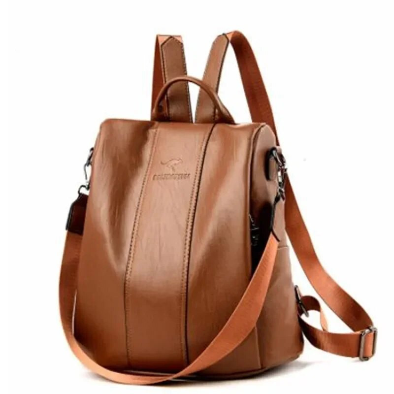 Кожена раница против кражба, дамска ретро чанта през рамо, дамска туристическа раница с голям капацитет, ученически чанти за момичета mochila feminina