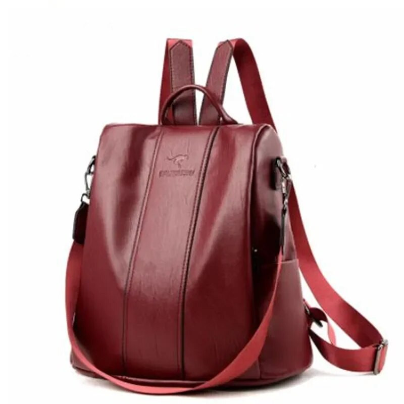 Кожена раница против кражба, дамска ретро чанта през рамо, дамска туристическа раница с голям капацитет, ученически чанти за момичета mochila feminina