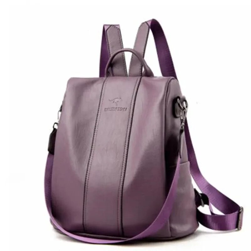 Кожена раница против кражба, дамска ретро чанта през рамо, дамска туристическа раница с голям капацитет, ученически чанти за момичета mochila feminina