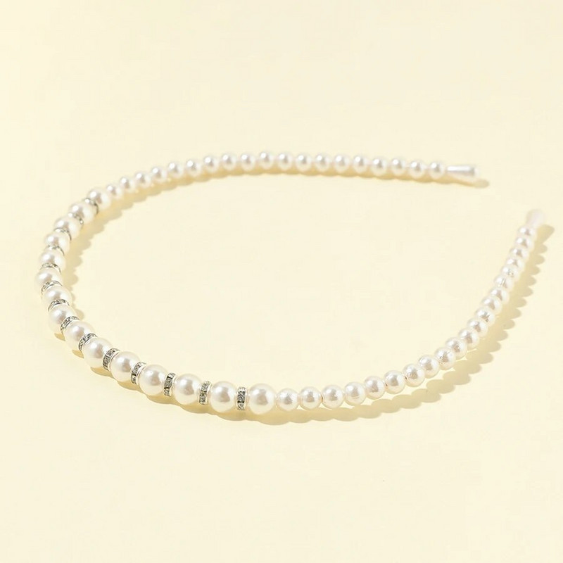 Komplet od 3 komada trendi bijelih bisernih kristala Dodaci za kosu mladenke Vjenčana kruna Traka za glavu Traka za kosu Dodaci za vjenčanje mladenke