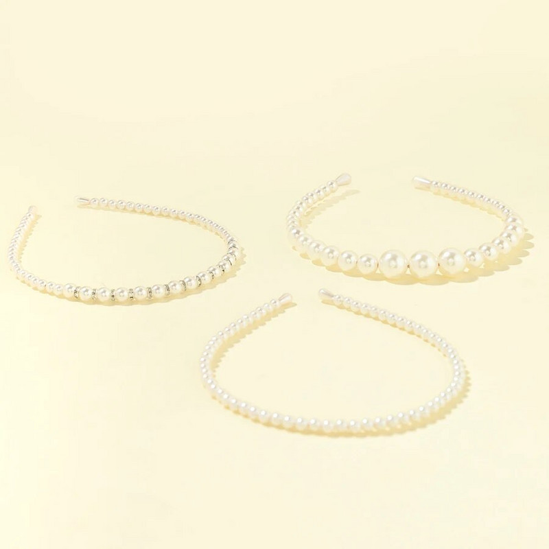 Komplet od 3 komada trendi bijelih bisernih kristala Dodaci za kosu mladenke Vjenčana kruna Traka za glavu Traka za kosu Dodaci za vjenčanje mladenke