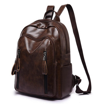 Υψηλής ποιότητας 2023 Vintage γυναικεία σακίδια πλάτης Pu δερμάτινη τσάντα ώμου Απλή καθημερινή σχολική τσάντα γυναικεία συμπαγή ρετρό σακίδιο πλάτης για κορίτσια