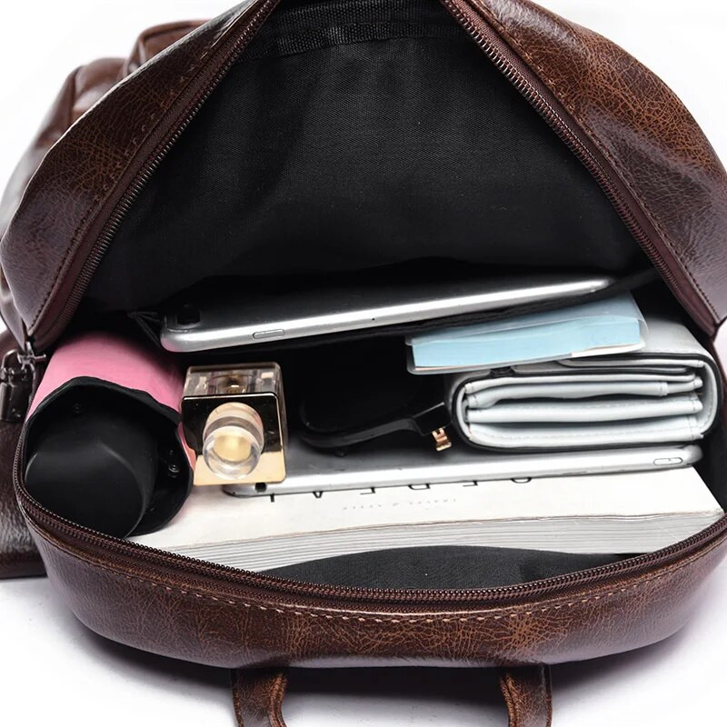 Kvaliteetne 2023. aasta vanaaegne naiste seljakotid Pu-nahast õlakott Lihtne vabaaja kooliraamatukott Naistele ja naistele retro seljakott