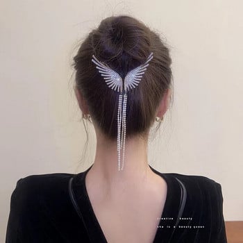 New Angel Wings Pearl Rhinestone Tassel Pill Head Ponytail πόρπη Κλιπ μαλλιών Γυναικεία Κορεάτικη κάρτα μαλλιών Αξεσουάρ μαλλιών