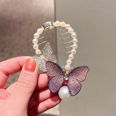 New Angel Wings Pearl Rhinestone Tassel Pill Head Ponytail πόρπη Κλιπ μαλλιών Γυναικεία Κορεάτικη κάρτα μαλλιών Αξεσουάρ μαλλιών