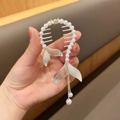 New Angel Wings Pearl Rhinestone Tassel Pill Head Ponytail πόρπη Κλιπ μαλλιών Γυναικεία Κορεάτικη κάρτα μαλλιών Αξεσουάρ μαλλιών