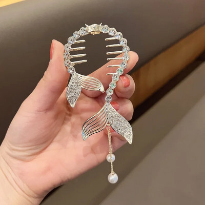 New Angel Wings Pearl Rhinestone Tassel Pill Head Ponytail πόρπη Κλιπ μαλλιών Γυναικεία Κορεάτικη κάρτα μαλλιών Αξεσουάρ μαλλιών